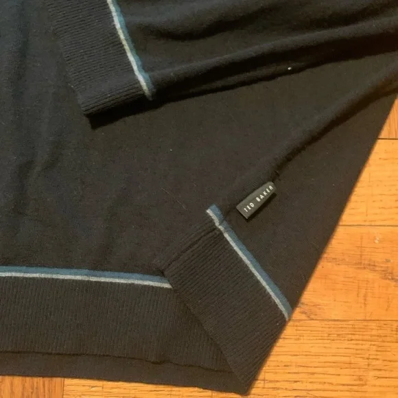 Ted Baker London EXARNO Black Wool Cashmere Blend Roll Neck Sweater - Picture 8 of 16